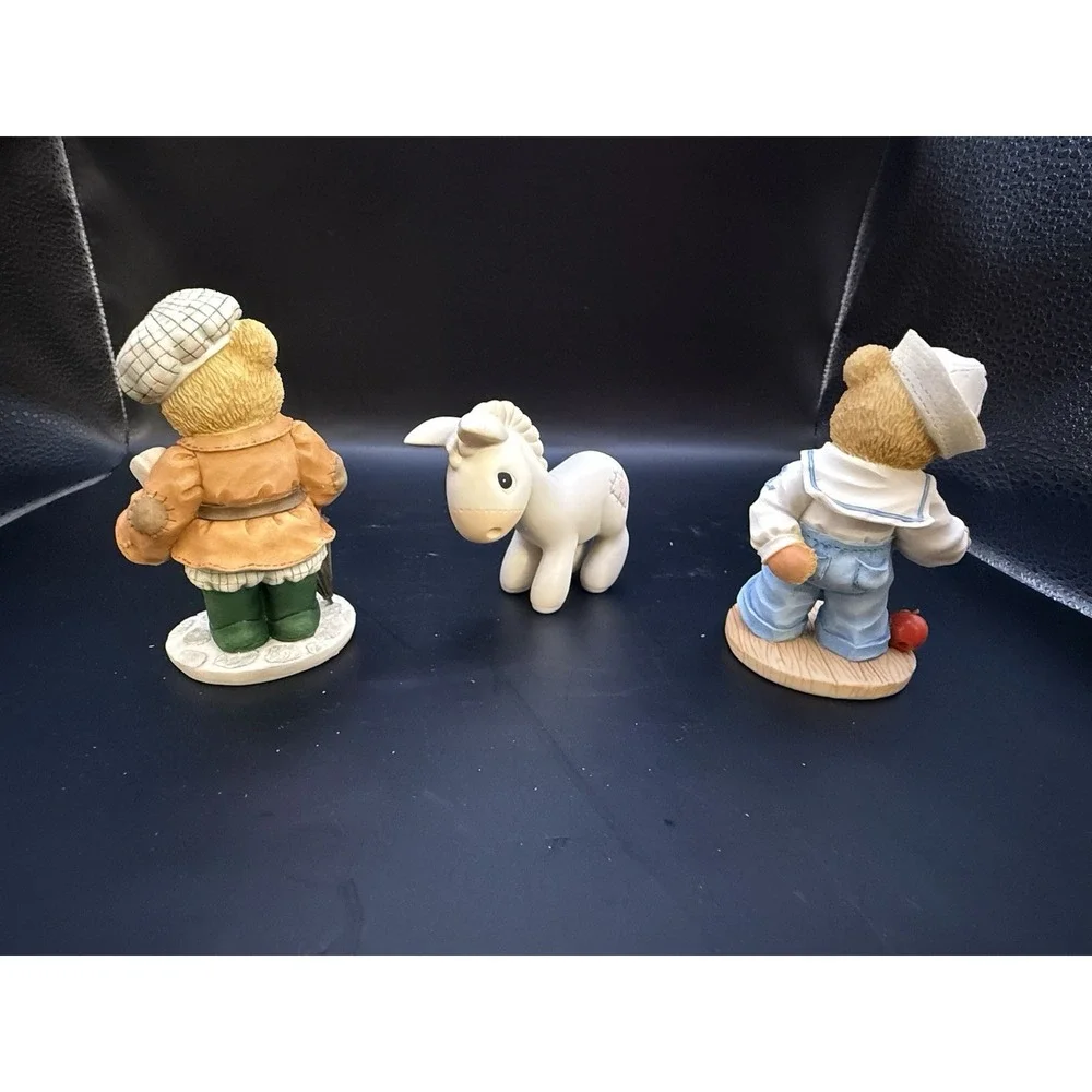 Lot‎ 3 Cherished Teddies & Precious Moments Donkey Figurines w/ Boxes